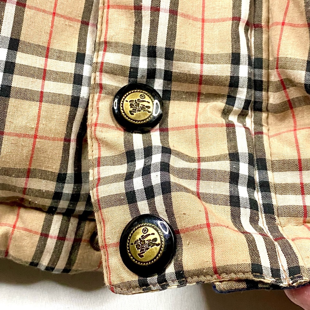 Men’s Burberry Plaid Check Monogram Goose Down Reversible Puffer Jacket - Picture 7 of 12
